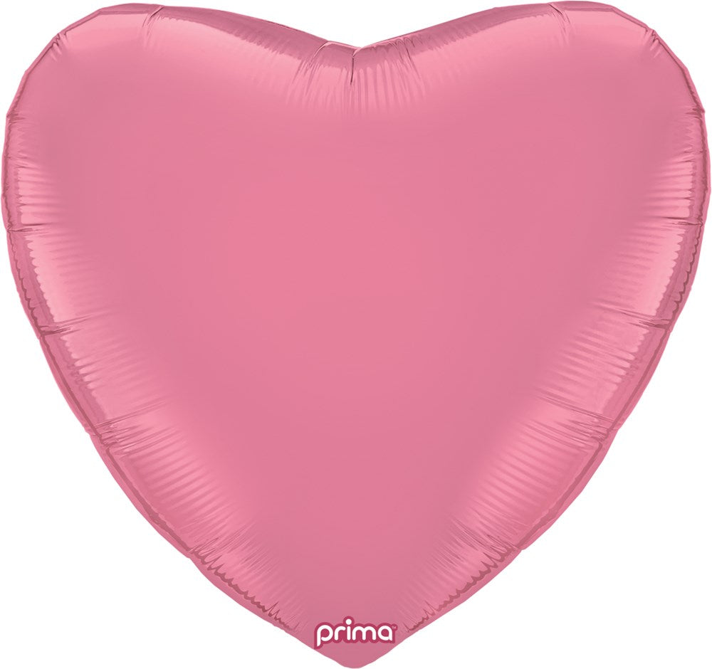 Light pink heart-shaped foil balloon with smooth shiny surface, 32 inches wide.