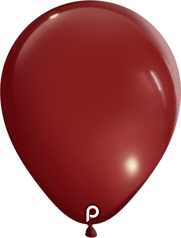 Burgundy 11-inch latex balloon with a glossy finish and rounded shape.