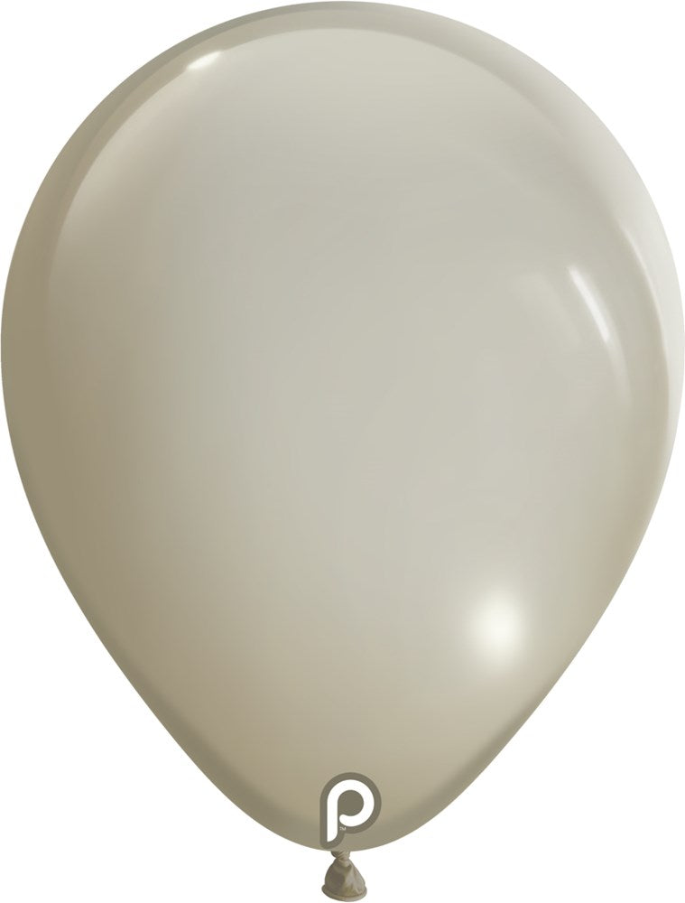 Light beige latex balloon with smooth, glossy surface and teardrop shape.