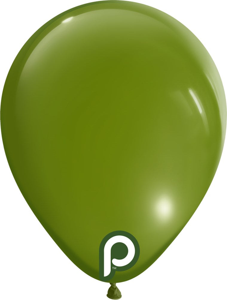 Green matte latex balloon with a glossy finish and rounded teardrop shape.