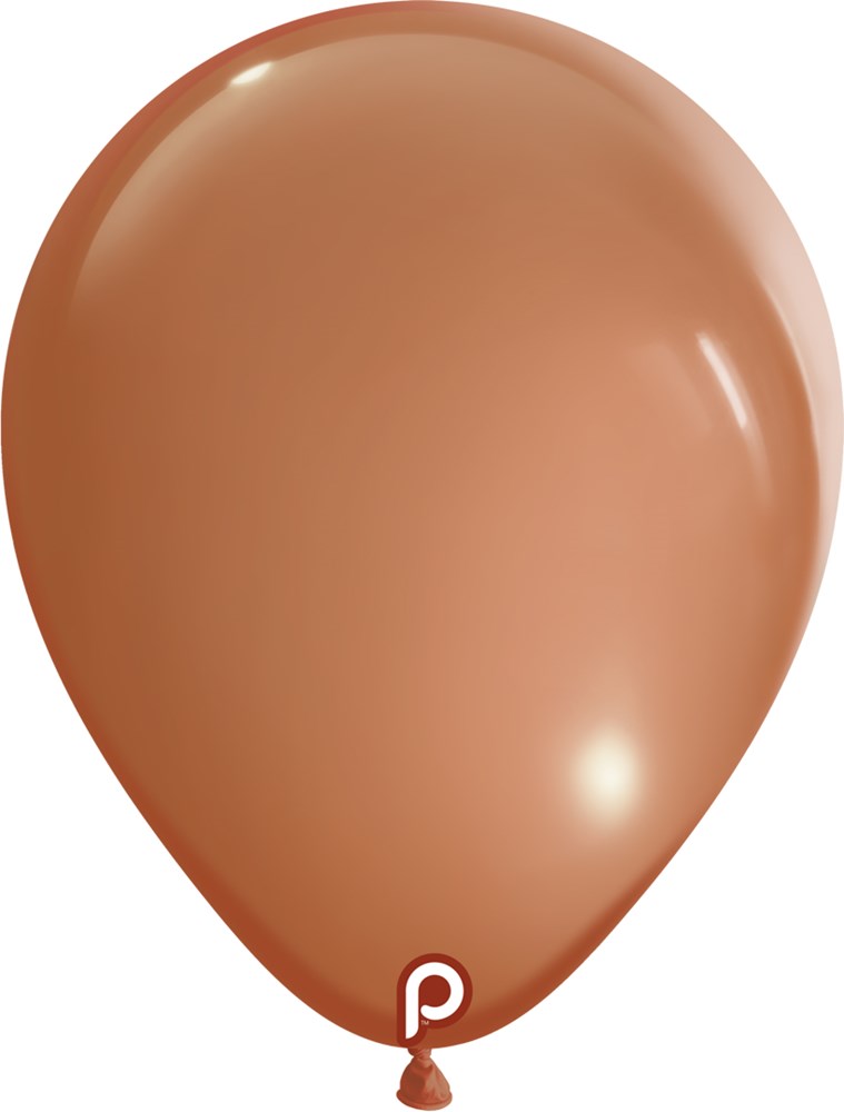 Glossy latex balloon in a pink nude shade, round shape, 11 inches inflated size.