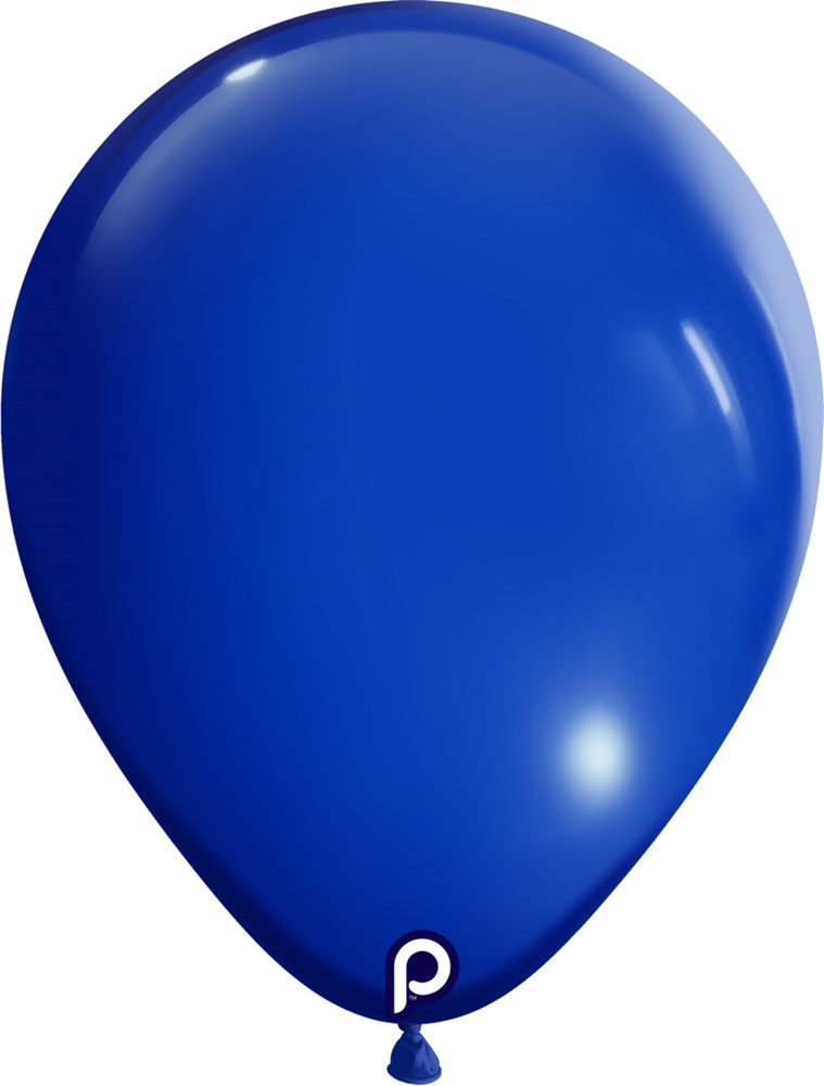 11-inch royal blue latex balloon with a smooth, glossy finish and rounded teardrop shape.