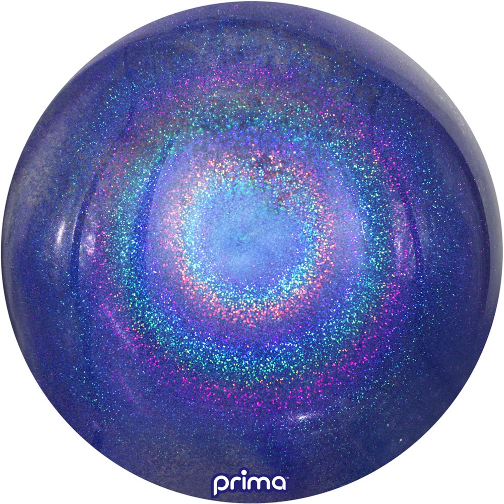 Blue glittery sphere balloon with shimmering iridescent sparkle, 20-inch diameter.