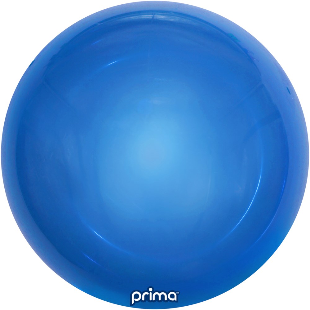Shiny metallic blue 20-inch round balloon with smooth reflective surface.
