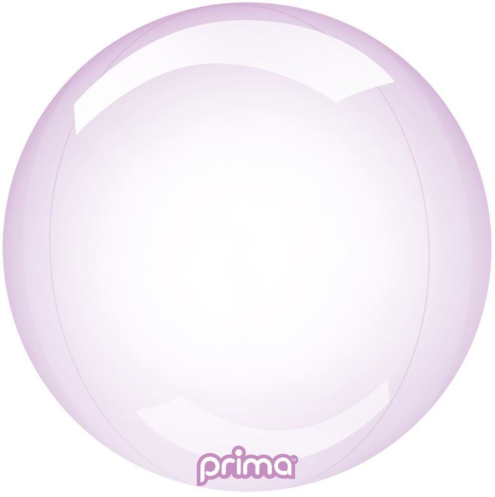 Translucent light purple 18-inch spherical balloon with a glossy, glass-like finish.