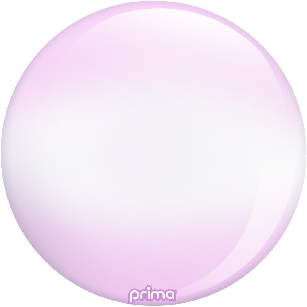 20-inch round balloon with a smooth, shiny surface in light purple and white gradient.