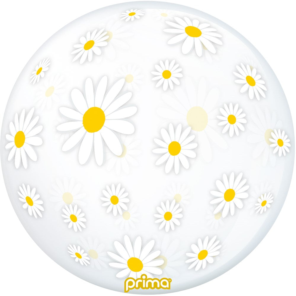 Prima White Daisies Sphere 20 inch Sphere Balloon 1ct image