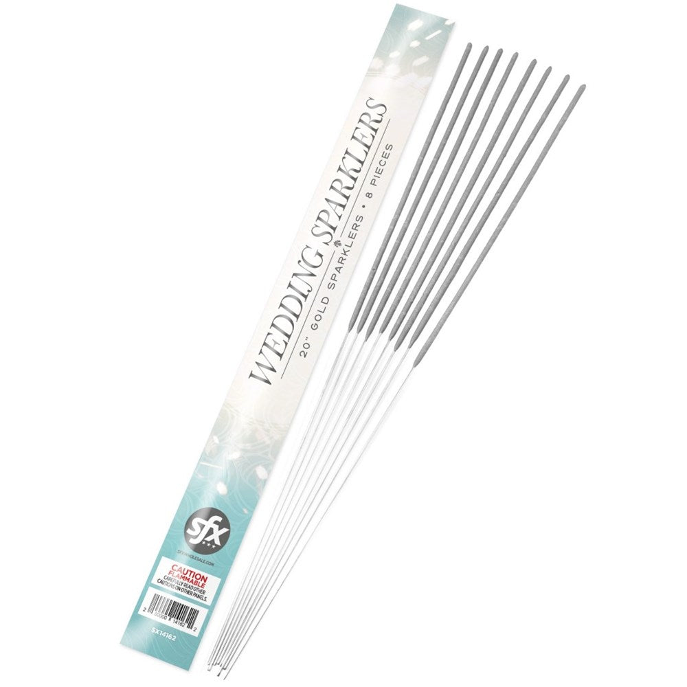 20in Wedding Gold Sparklers 8ct