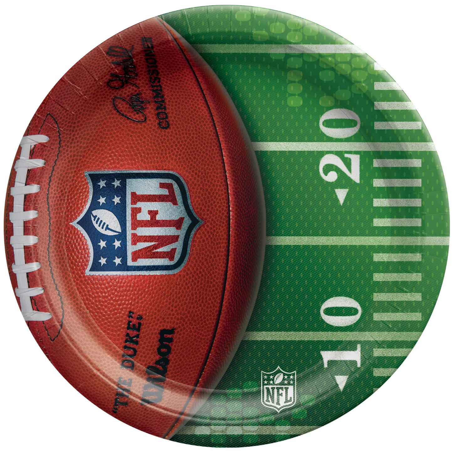 NFL Drive Football Round PLates 7 inch 8ct image