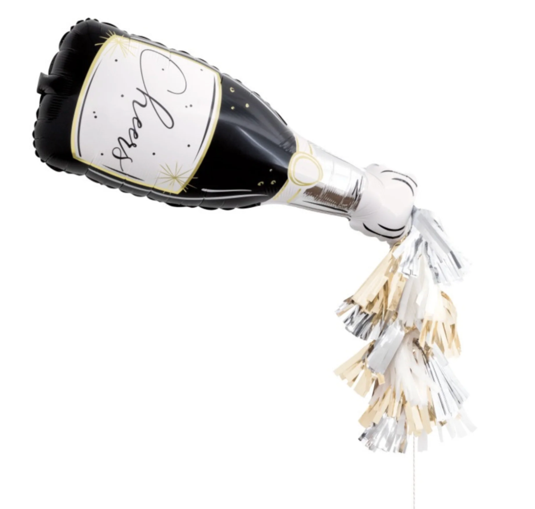 Toasting New Year's Champagne Foil Balloon & Tassle Decor Kit