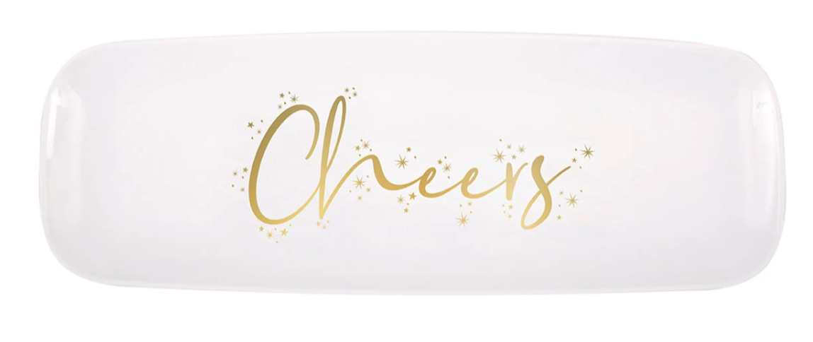New Year's Cheers Plastic Serving Tray 17.5 inch x 6.5 inch