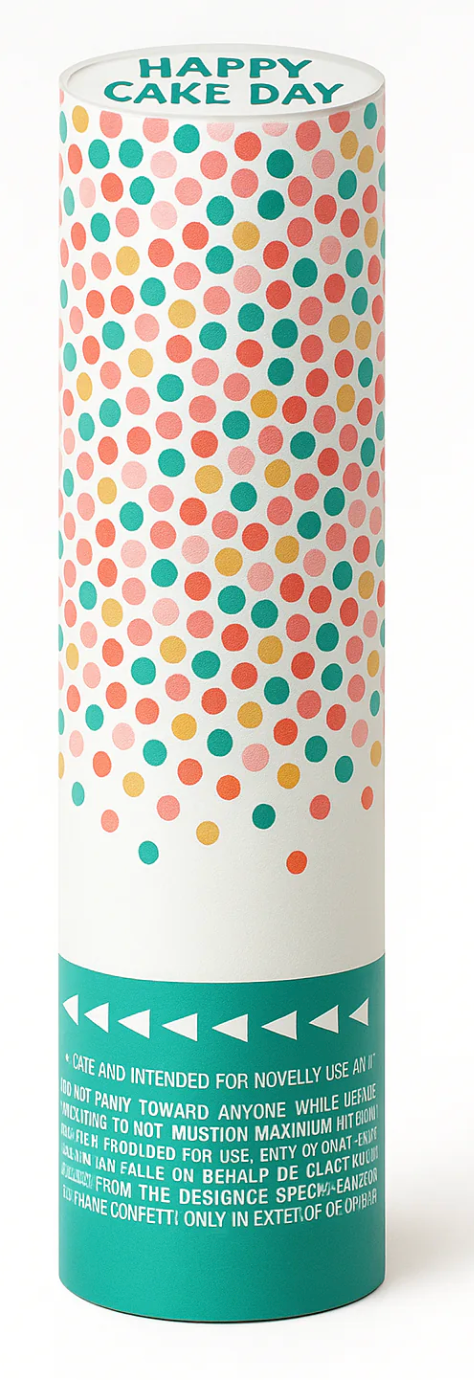 Poppers de confeti Happy Cake Day, 2 unidades