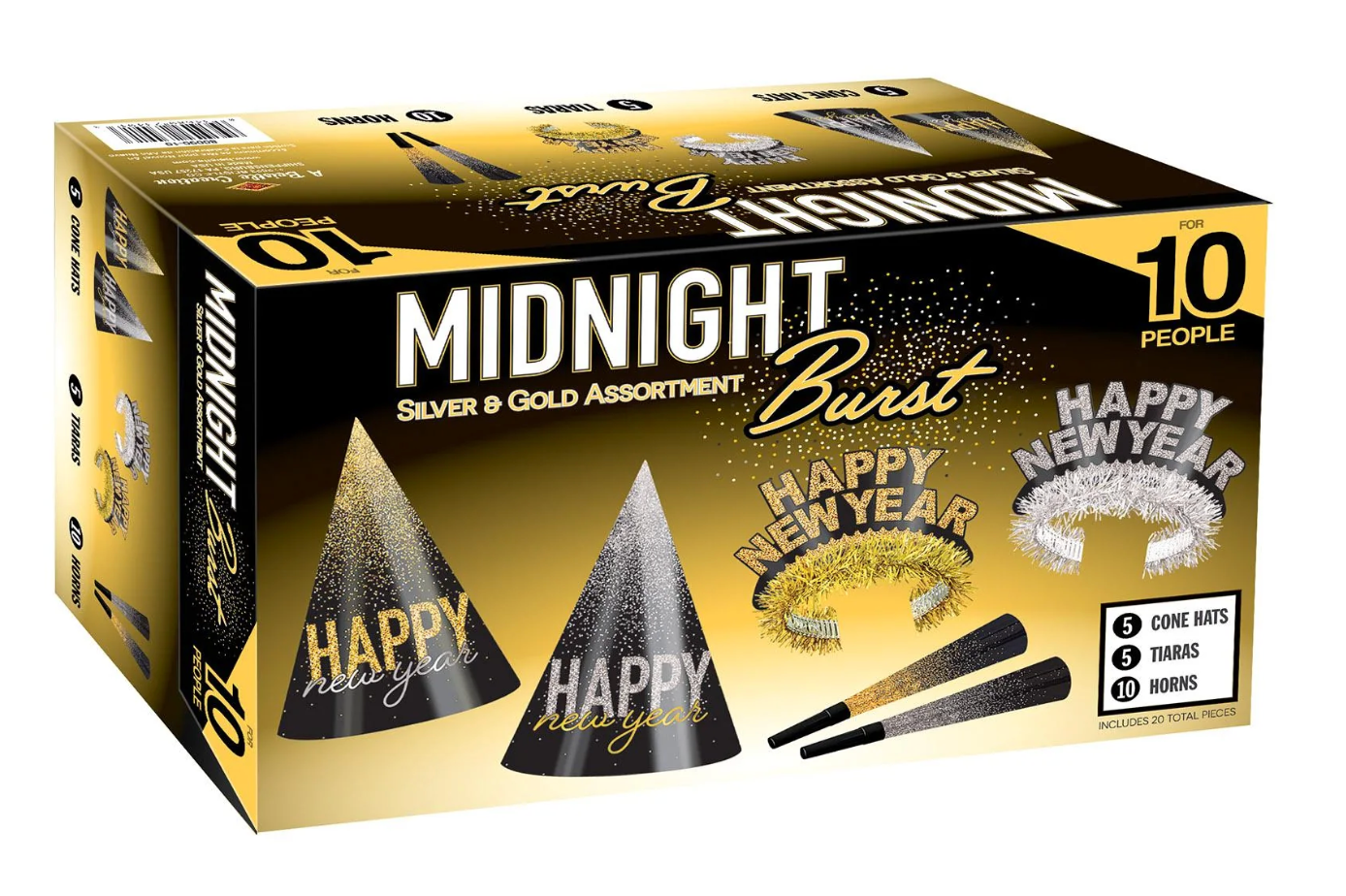 NYE Silver and Gold Midnight Burst Assortment for 10