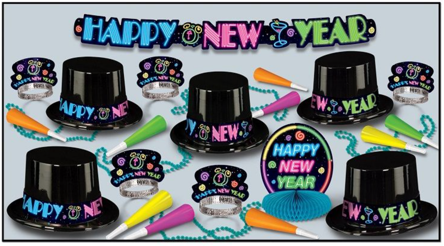 NYE Neon Party Assortment Kit for 10