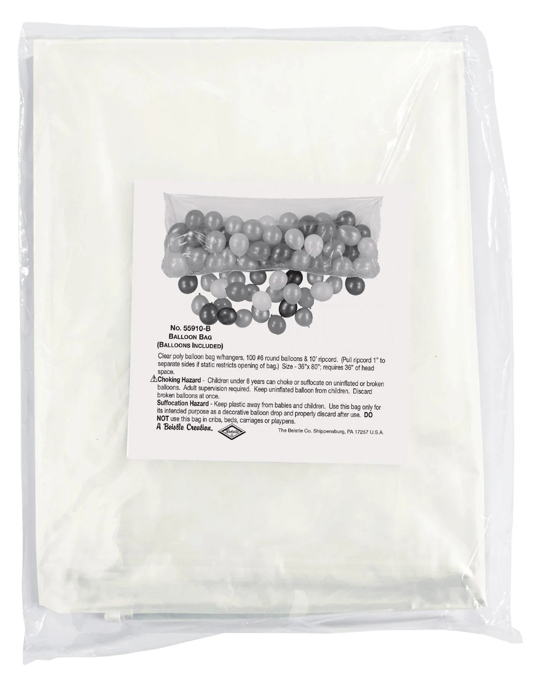 NYE Plastic Balloon Bag with 100 Balloons