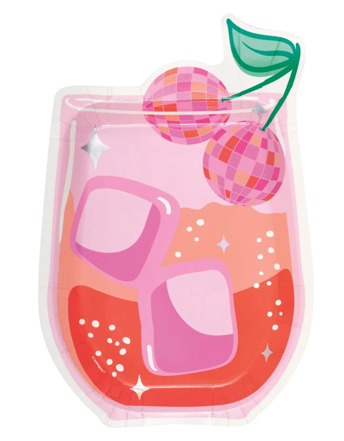 Summer Disco Drink Shaped Plated 8ct