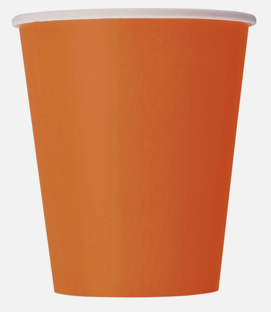 Pumpkin Orange Paper Cups 9 oz. 20 ct