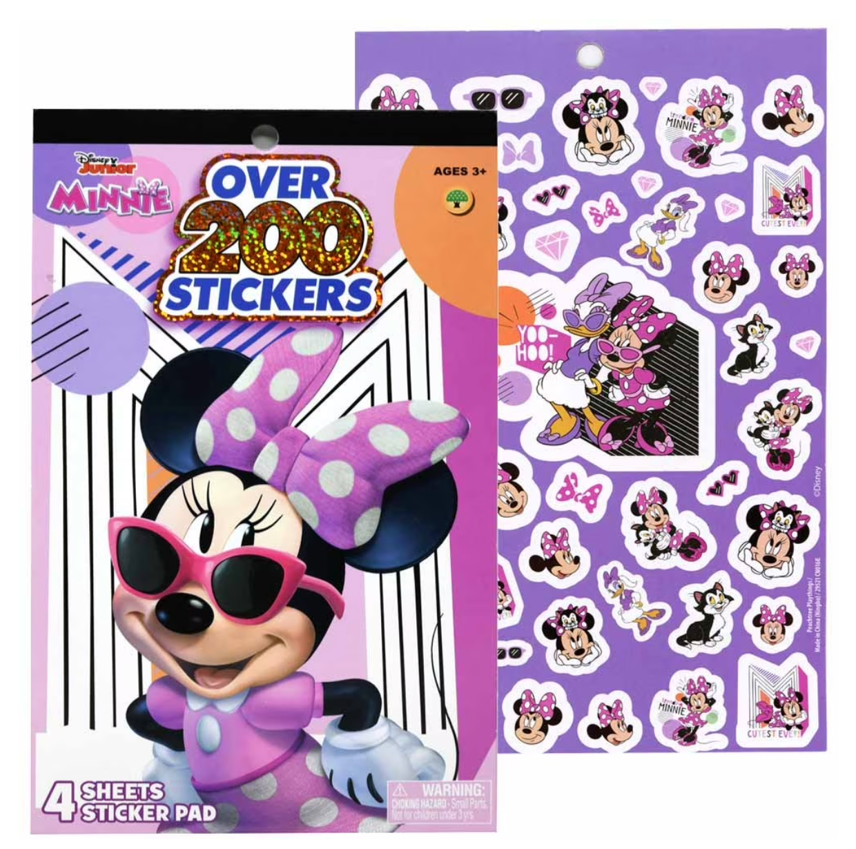Minnie Bowtique 4 Sheet Foil Cover Sticker Pad 200+ Stickers