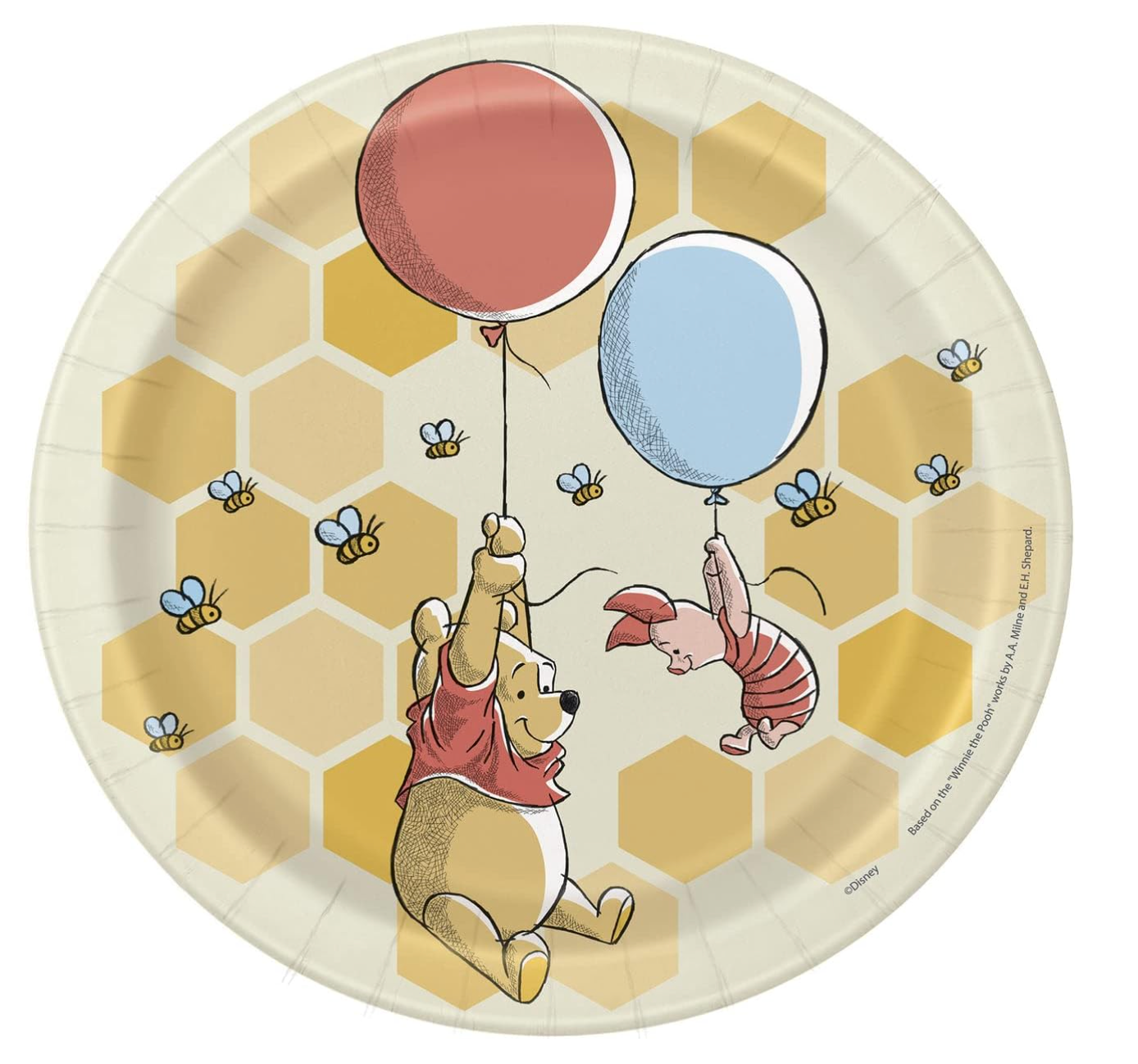 Disney Winnie the Pooh Round 7" Dessert Plates, 8ct