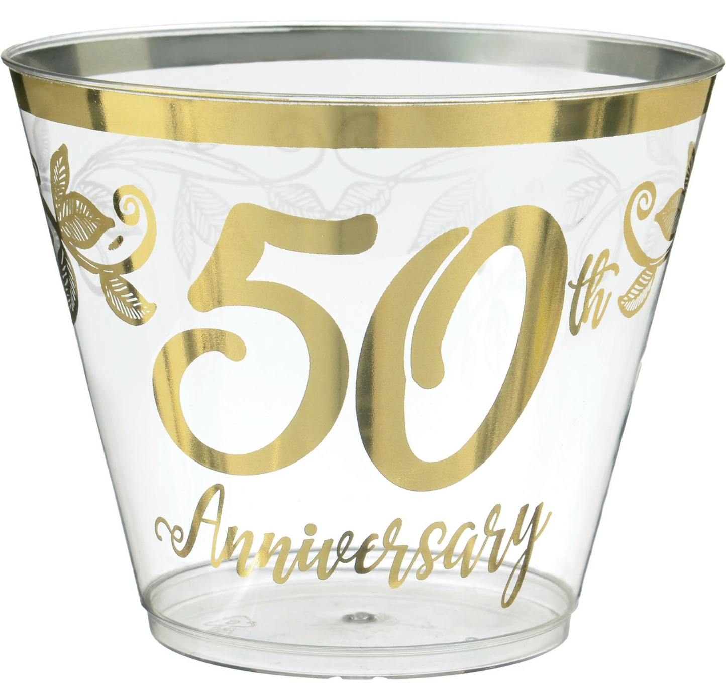 Vasos de 9 onzas con mensaje "Feliz 50.° aniversario" de 30 unidades