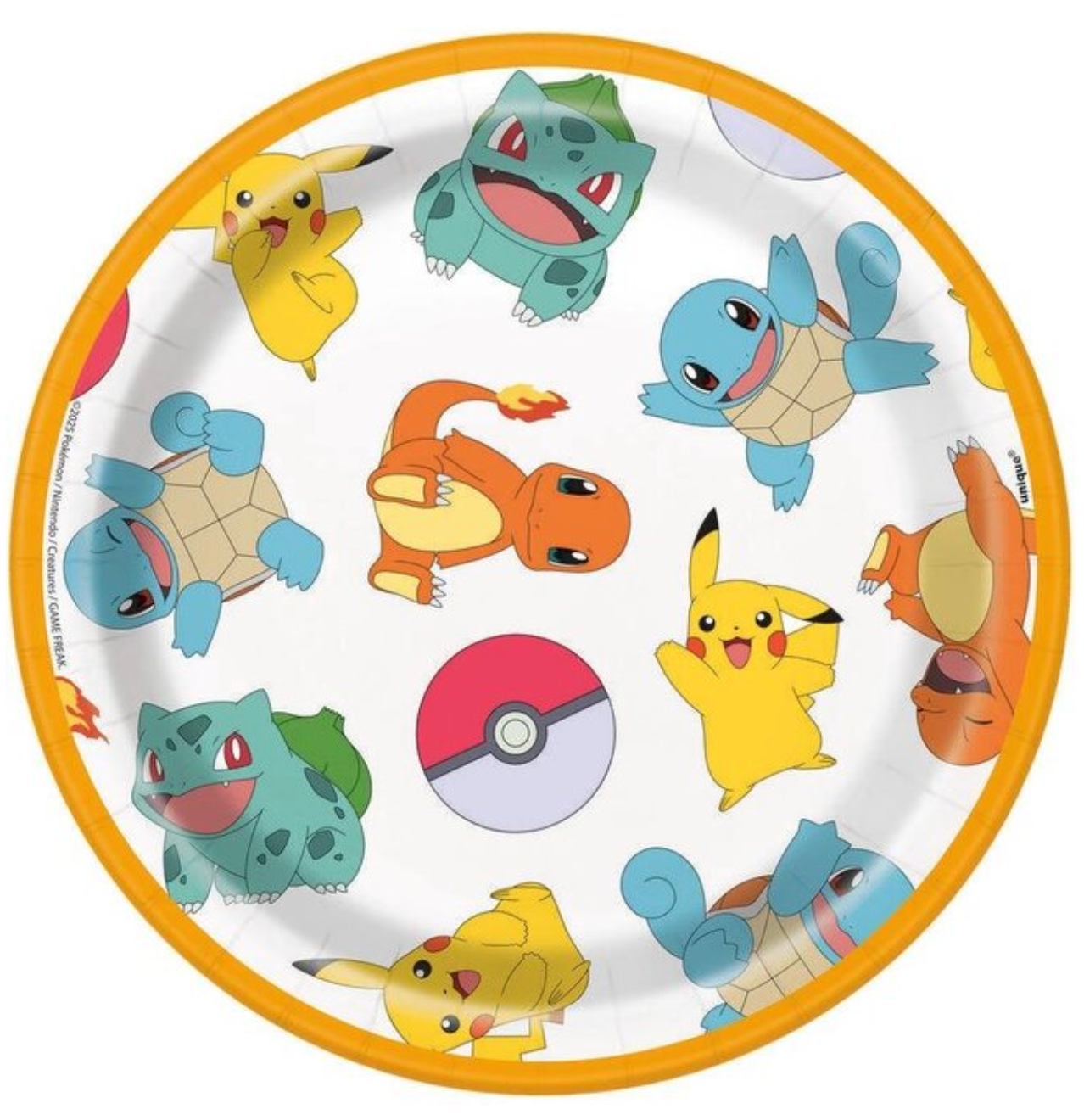 Pokemon Round 7 inch Dessert Plates 8ct