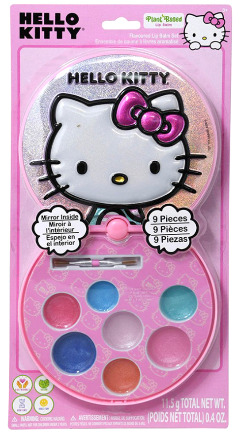 Brillo labial compacto a base de plantas de Hello Kitty en cartón