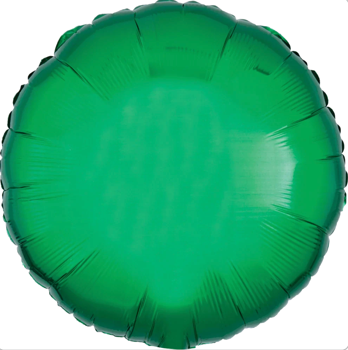 Anagram 17 inch Metallic Green Round Foil Balloon 1ct