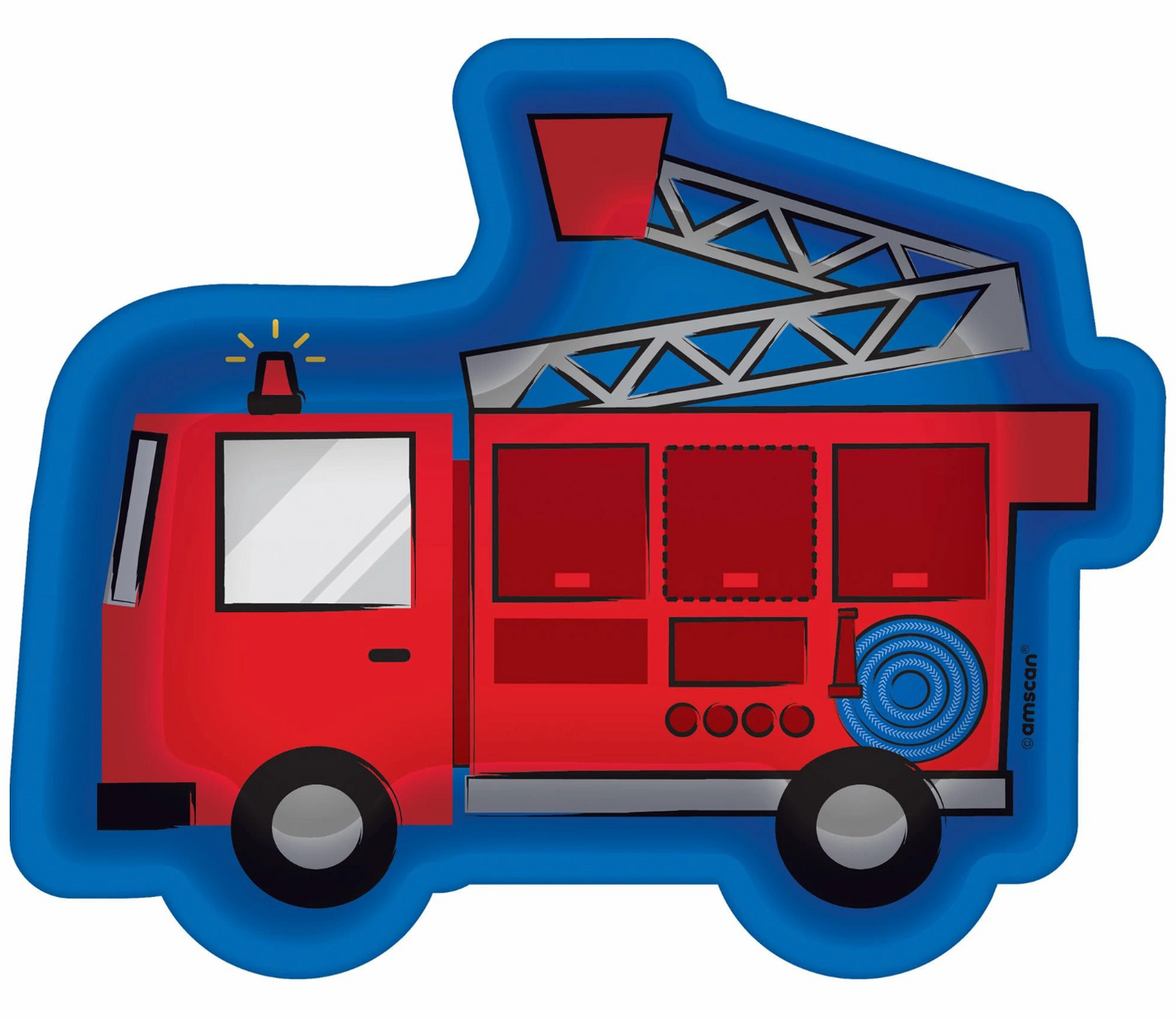 First Responders Fire Truck Shaped Plates 7 inch 8ct