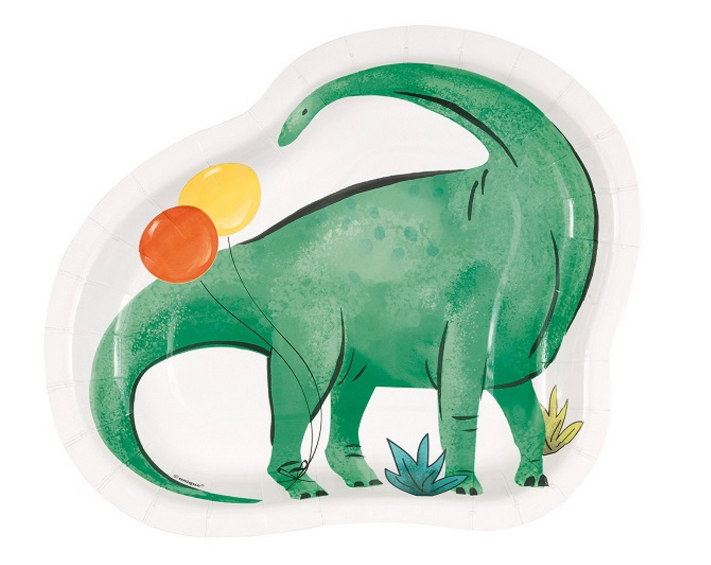 Partying Dinosaurs Shape Plate 8ct