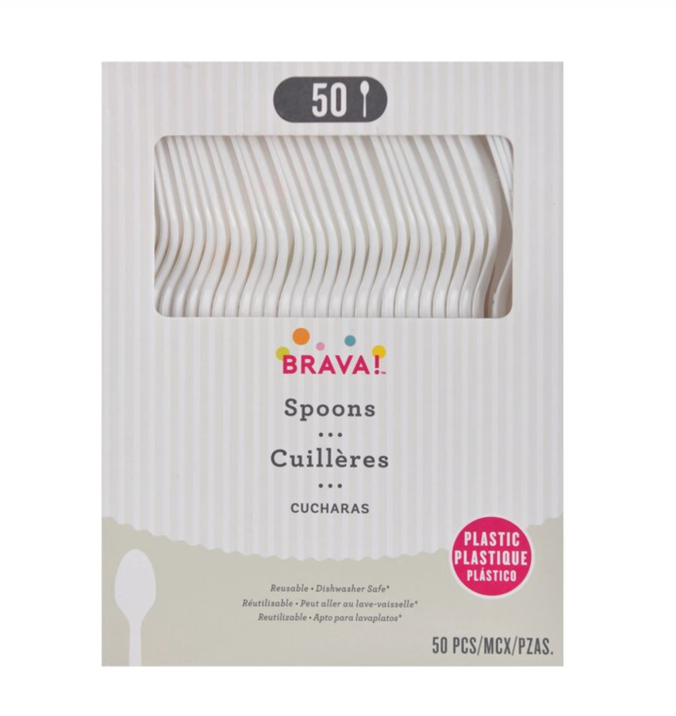 Cuchara blanca helada 50ct