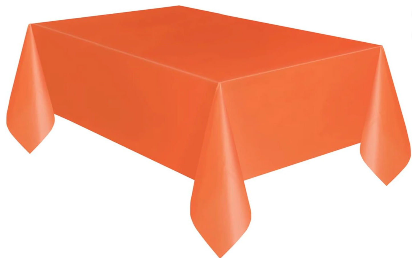 Pumpkin Orange 54 inch x 108 inch Solid Plastic Table Covers