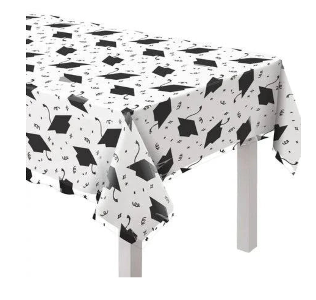 Mantel de plástico transparente para graduación, 54 x 108 pulgadas, 1 unidad