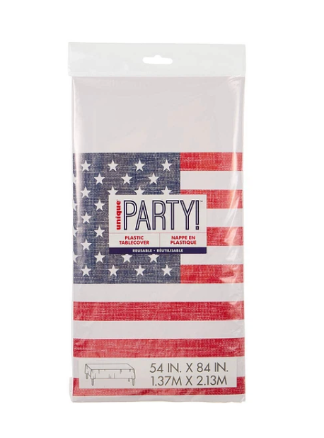 Classic Americana Plastic Tablecover 54inch x 84inch 1ct