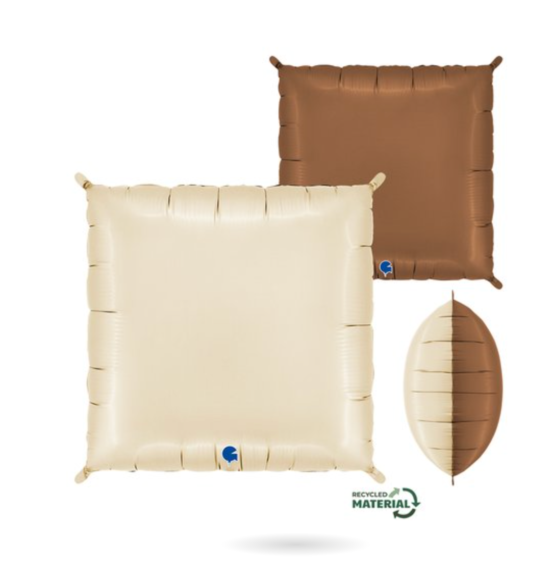 Grabo Satin Cream and Chocolate 24 inch Square Foil Balloon 1ct
