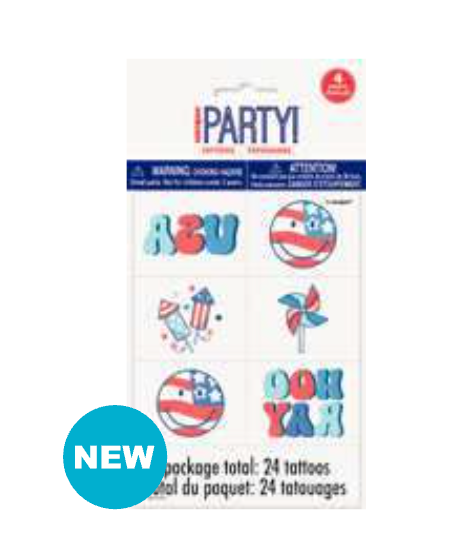 Retro USA Tattoo Sheets/Favors 4ct