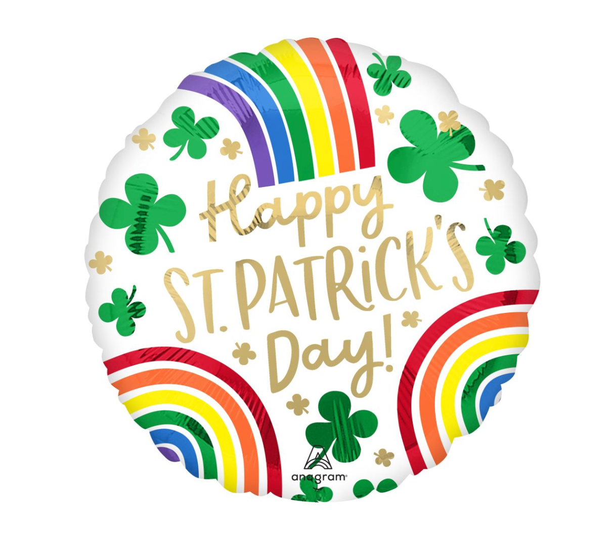 Anagram 18 inch St Patricks Day Rainbows Foil Balloon 1ct