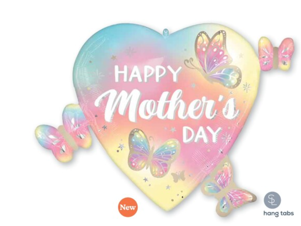 Anagram Happy Mothers Day Satin Fluttering 32 inch Foil Balloon 1ct