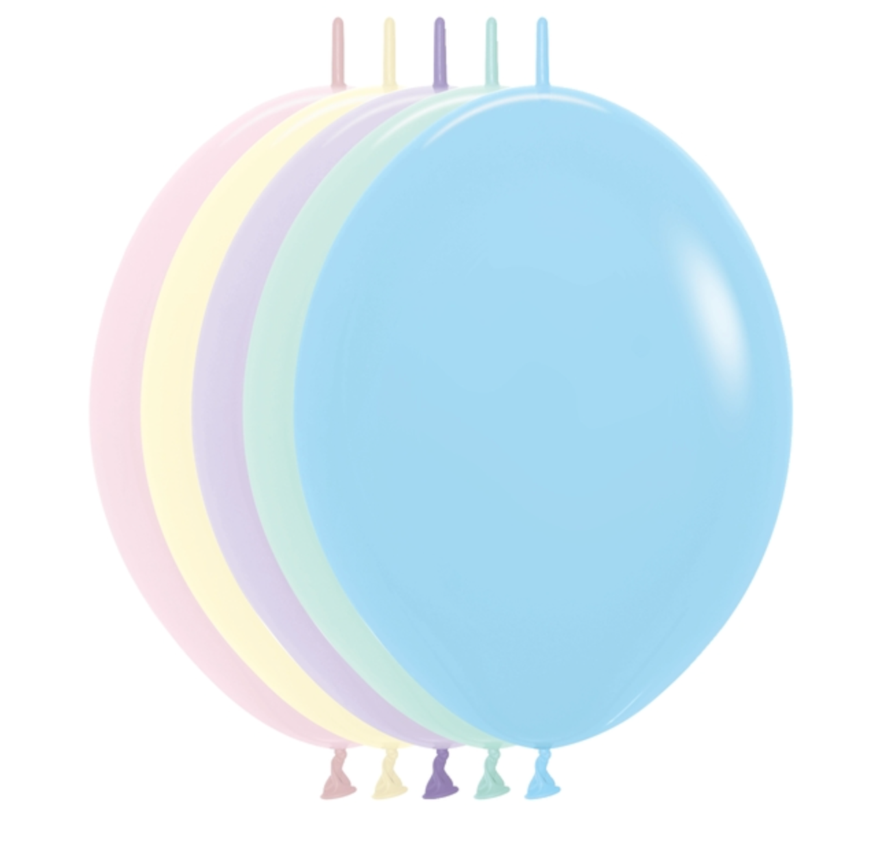 12 inch Sempertex Pastel Matte Assorted LINK-O-LOON 50ct - Toy World Inc