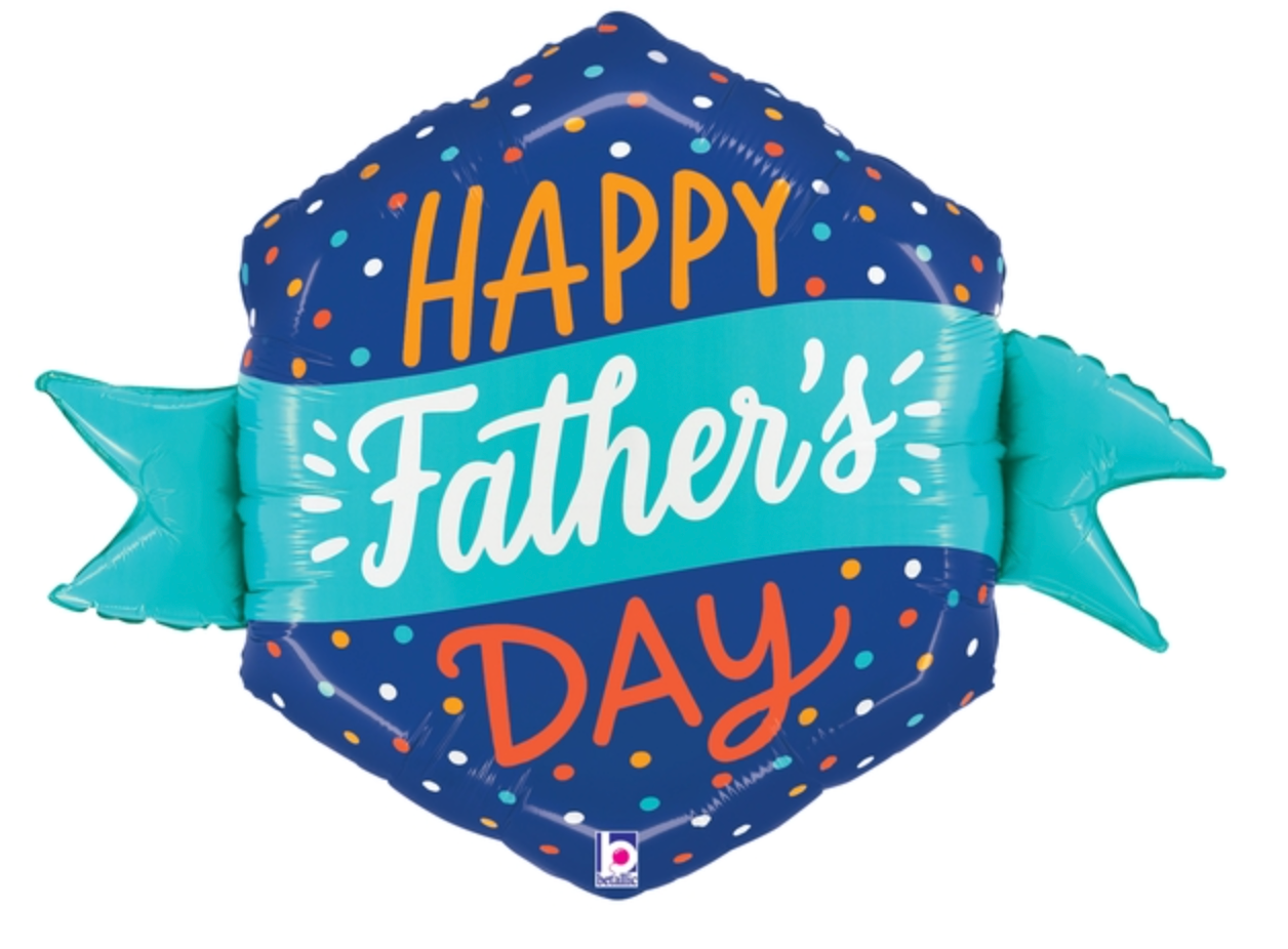 Betallic Fathers Day Bright Banner 34 inch Shaped Foil Balloon 1ct