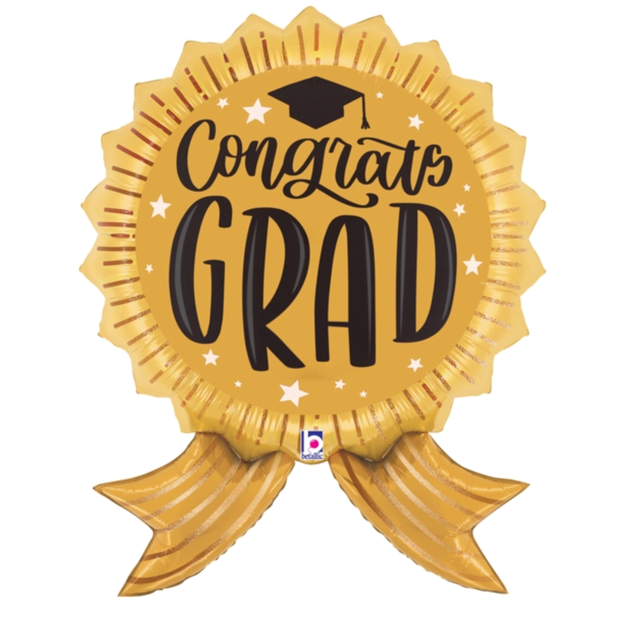 Betallic Congrats Grad Gold Ribbon 35 inch Shaped Foil Balloon 1ct