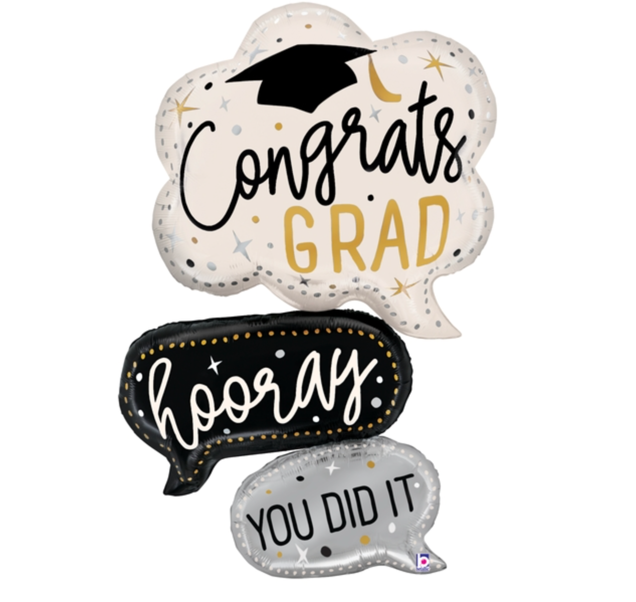 Betallic Grad Speech Bubbles 57 inch Shaped Foil Balloon 1ct