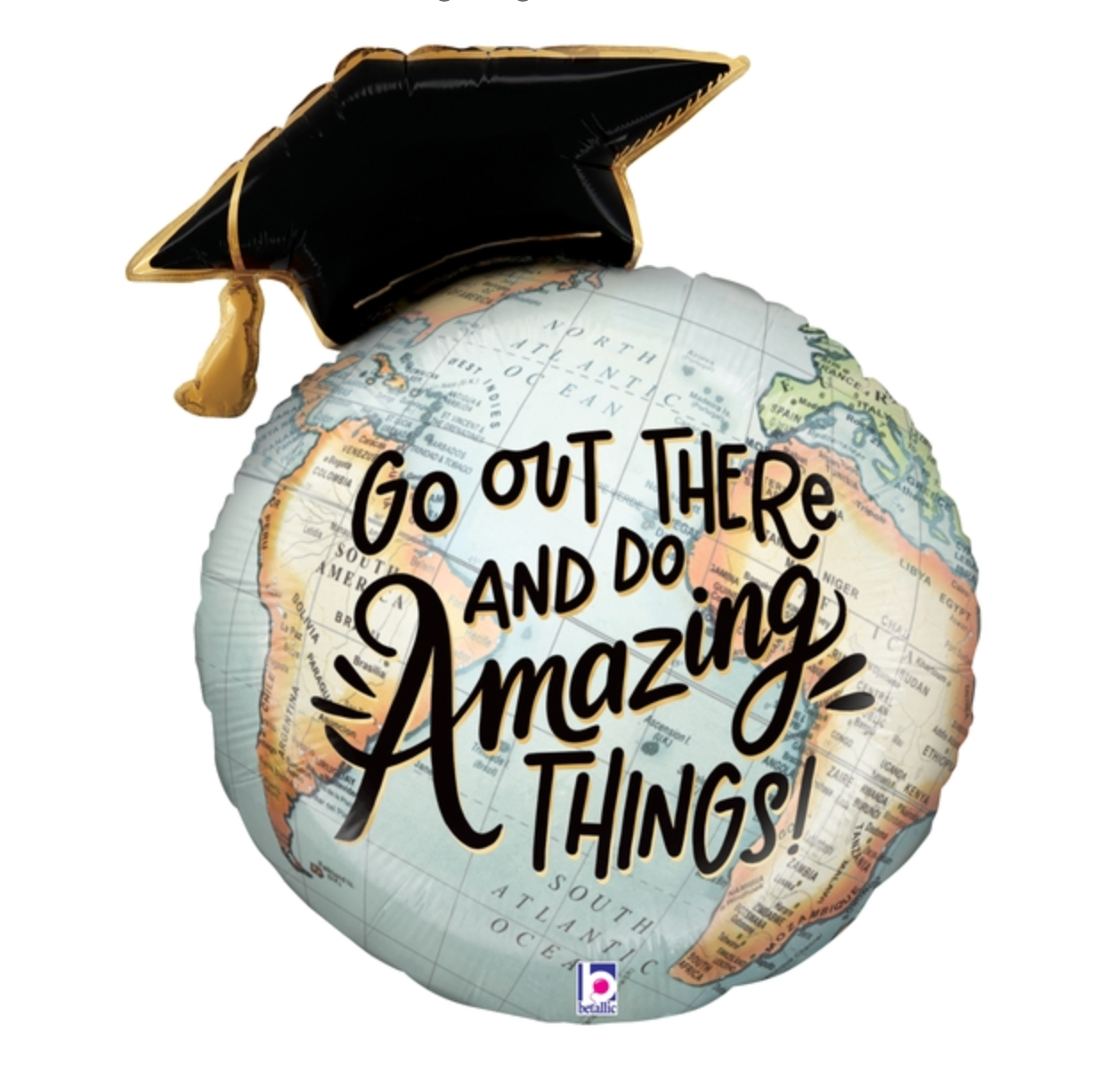 Betallic Amazing Things Graduation Globe 28 inch Shaped Foil Balloon 1ct