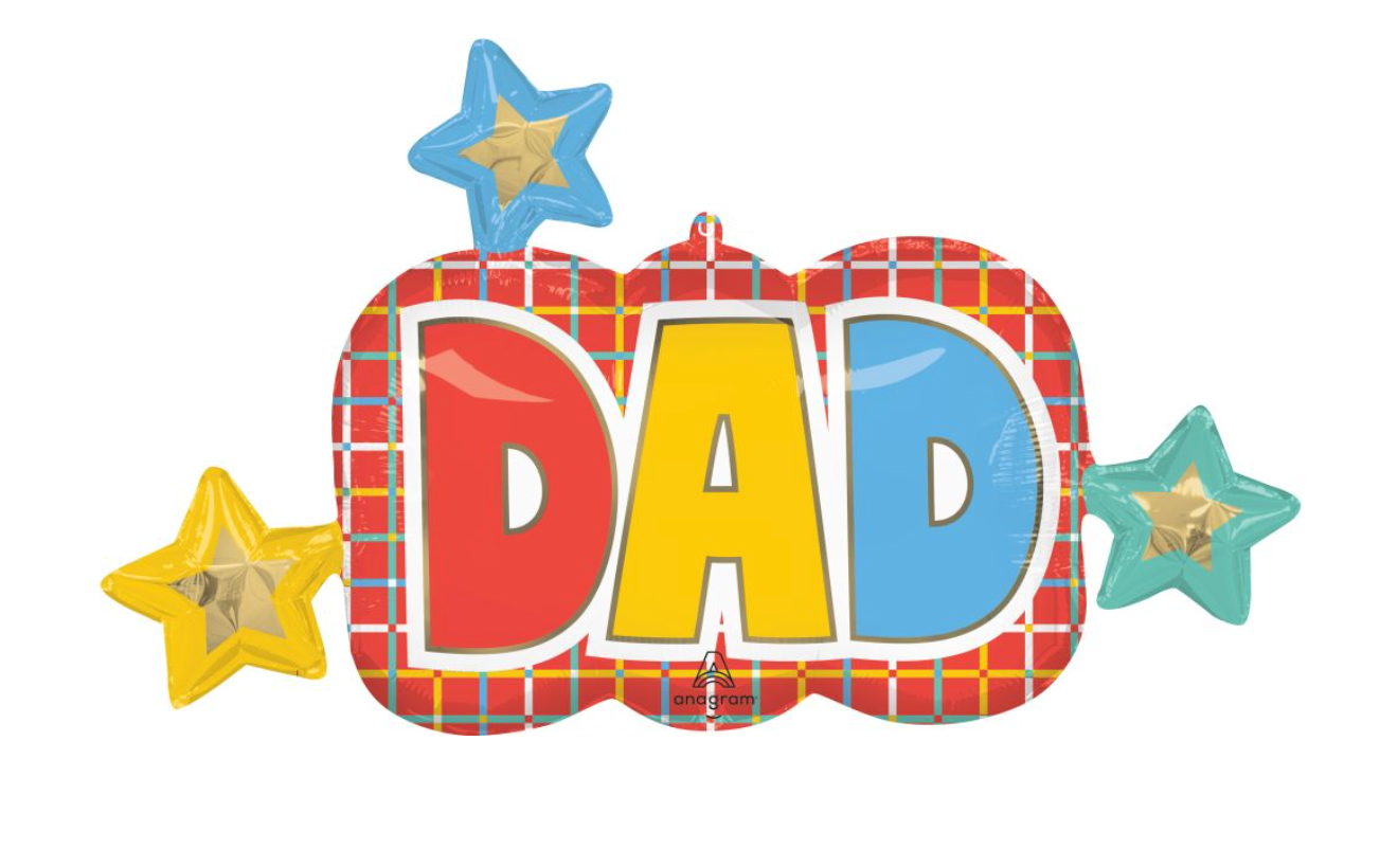 Anagram 36 inch Fathers Day Graphic Grids Dad Foil Balloon 1ct
