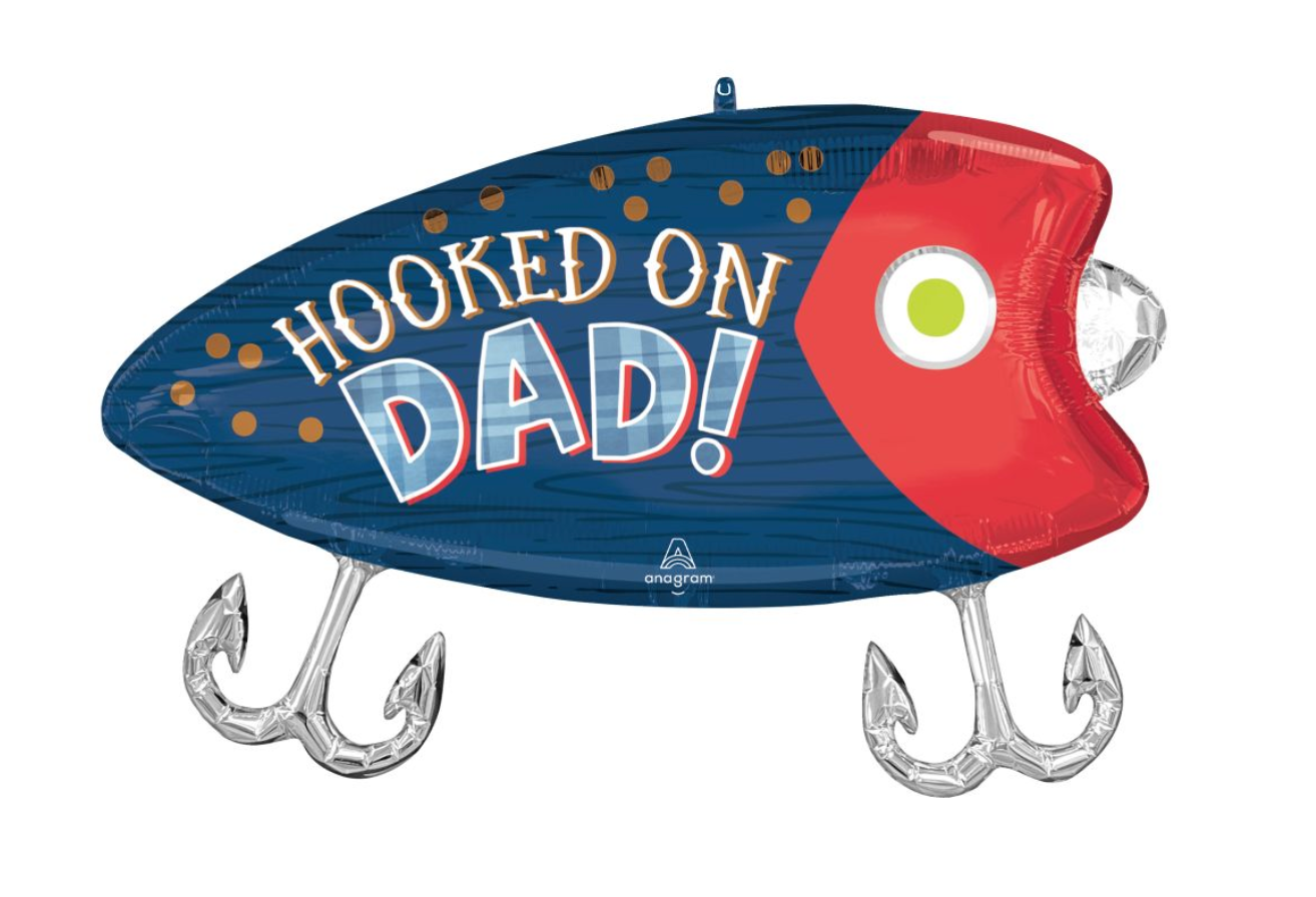 Anagram 30 inch Hooked on Dad Fathers Day Foil Balloon 1ct