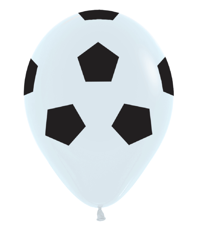 5 inch Sempertex Soccer Ball Latex Balloons All Over Print 100ct - Toy World Inc