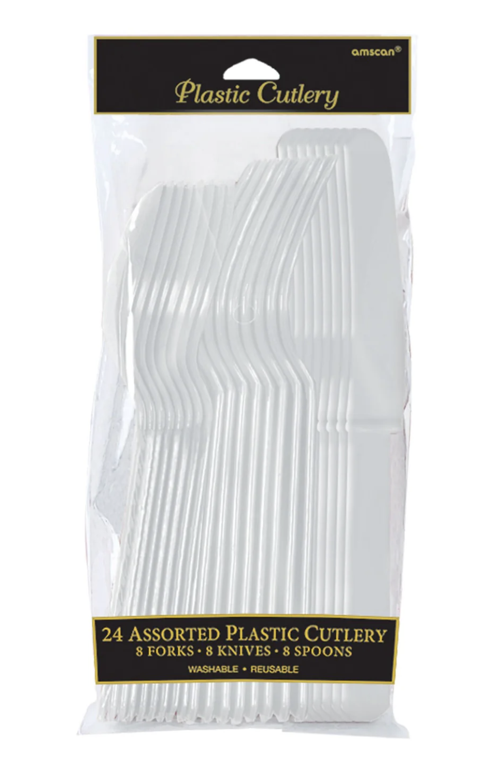 Assorted Plastic Cutlery Silver 24ct - Toy World Inc