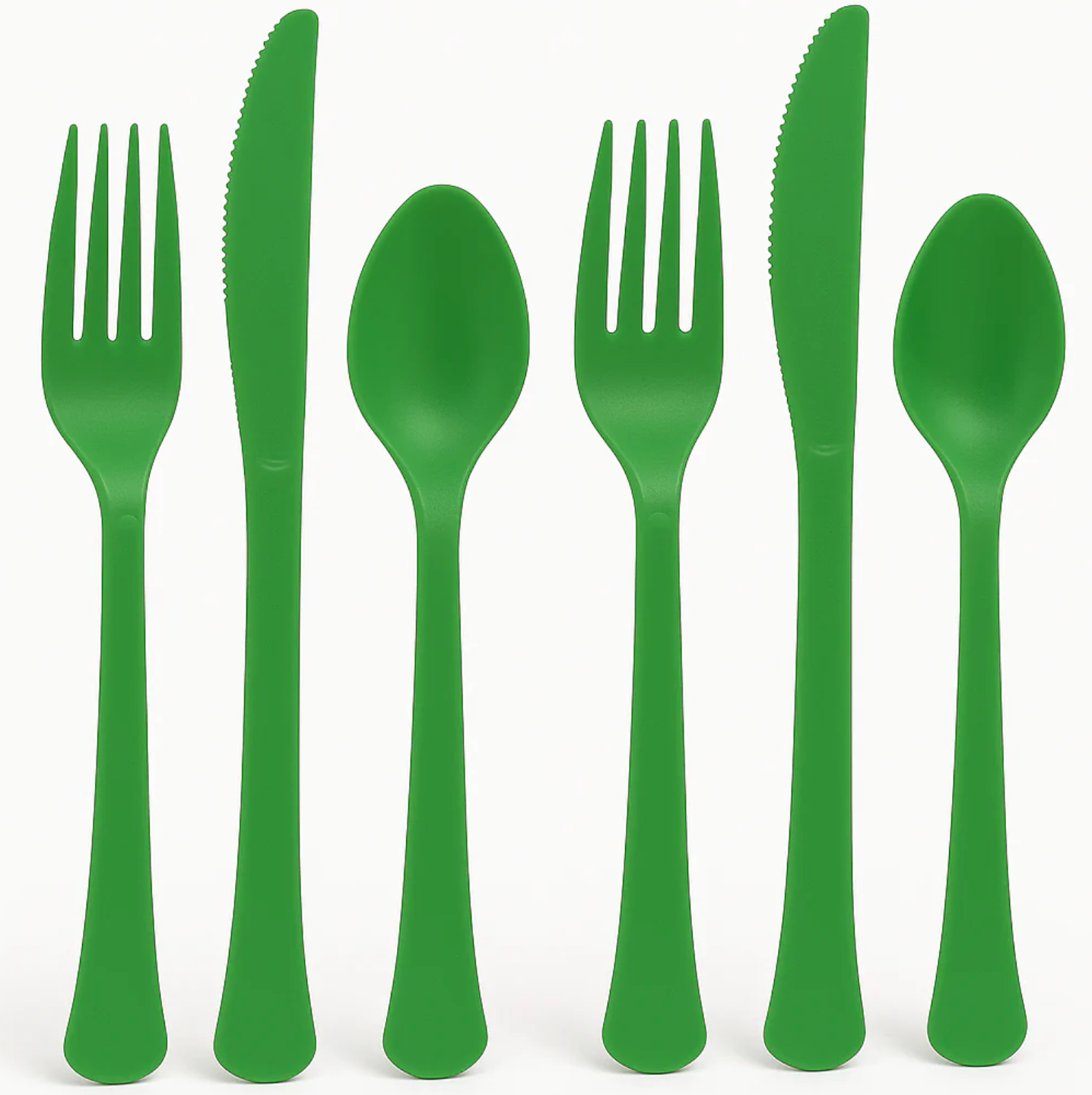 Festive Green Plastic Assorted Cutlery 200ct - Toy World Inc