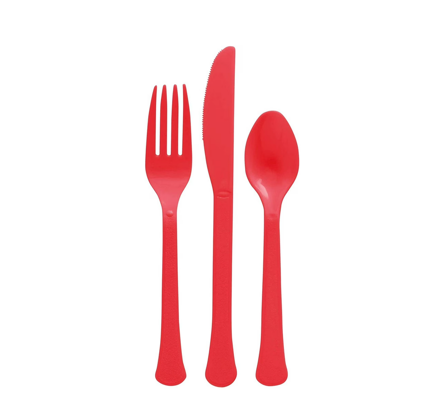 Cutlery Plastic Asst Apple Red 80ct