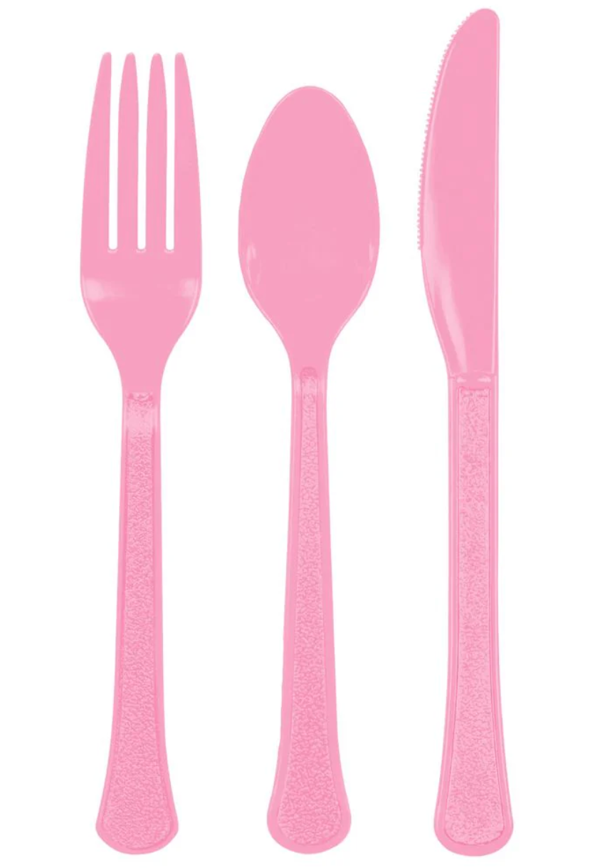 Heavy Weight Assorted Cutlery New Pink 24ct