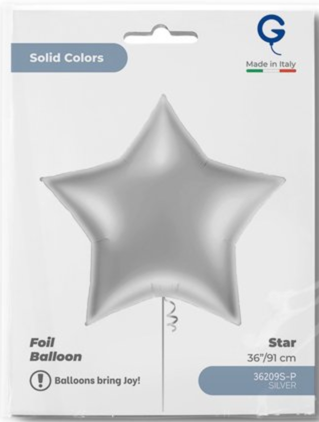 Grabo Silver Star 36 inch Foil Balloon 1ct